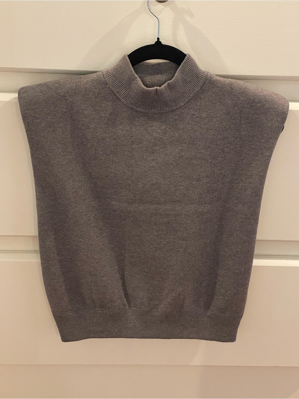 GREY LAB Women's Gray Sleeveless Cowl Turtleneck Sweater Vest